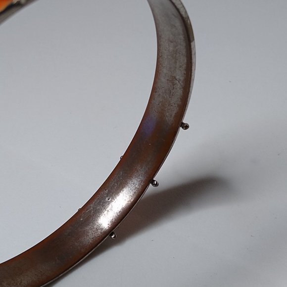 Vintage Orange Enamel Ship Helm Metal Bangle - Picture 10 of 15